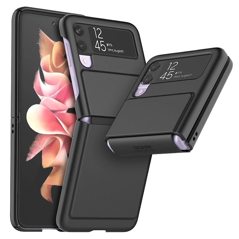 Galaxy Z Flip3 5G araree Aero Flex 机壳 - 手机壳/手机套 - 塑料 黑色