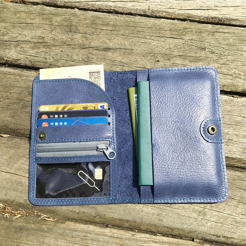 灰蓝护照套 - 护照夹/护照套 - 真皮 蓝色