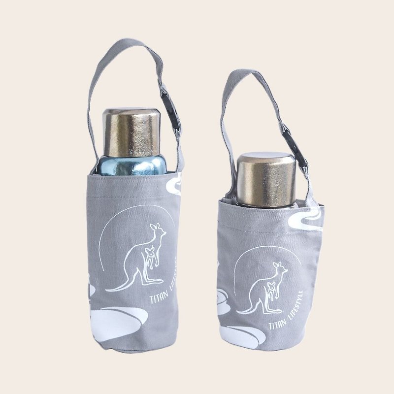 【快闪优惠 】两款长短 手提饮料袋 适合保温瓶/冰霸杯 环保杯 - 手提包/手提袋 - 棉．麻 灰色