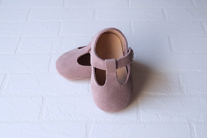 粉色女宝宝鞋 藕粉色婴儿鞋 弥月礼 学步鞋 满月礼物 新生儿礼盒 - 婴儿鞋 - 真皮 粉红色