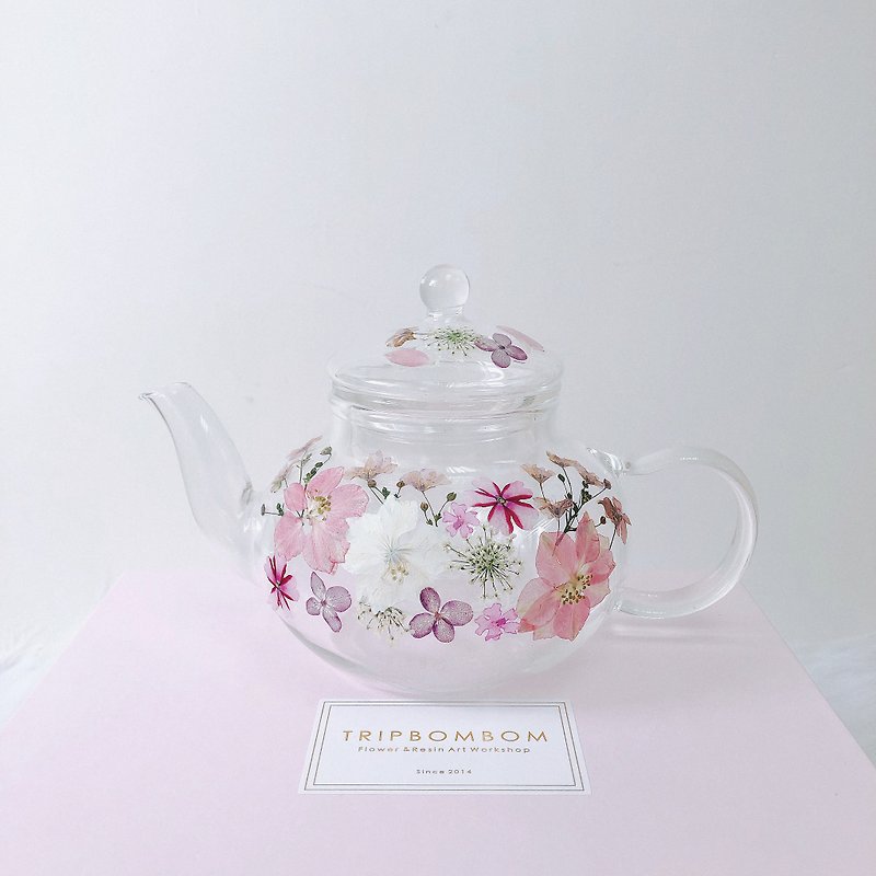 押花茶壶 | 礼物礼盒 结婚礼物 - 茶具/茶杯 - 植物．花 粉红色