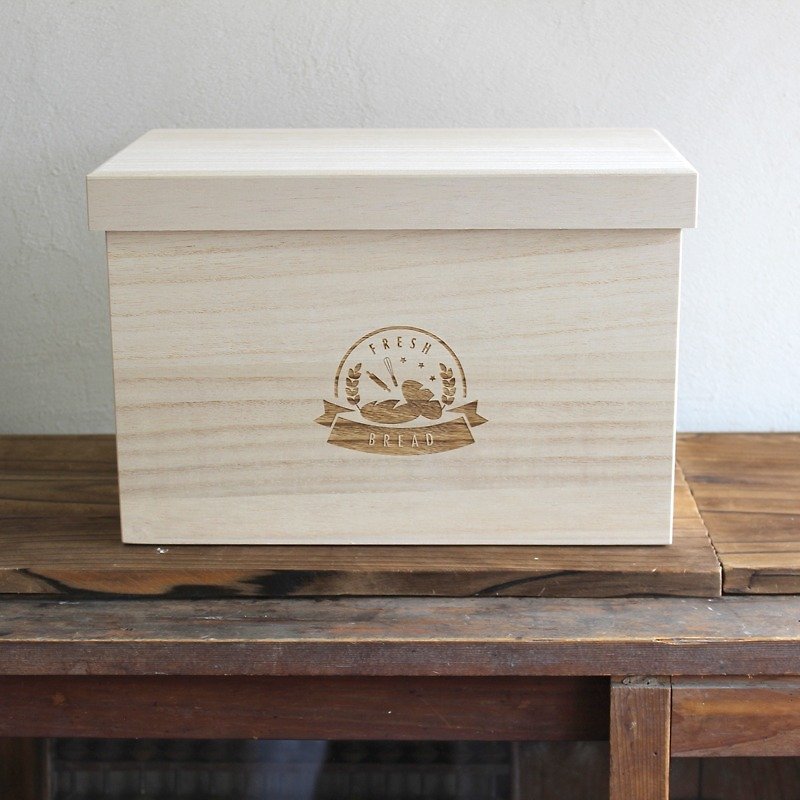 パンケース　パン箱　FRESH BREAD 2斤 おしゃれ　保存箱　桐箱　国内生産　 木製　米びつ　ブレッドケース - 厨房用具 - 木头 白色