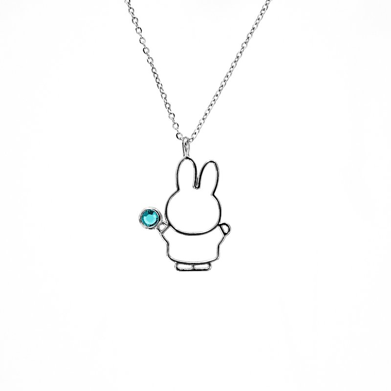 【Pinkoi x miffy】Miffy 蓝风信子石水晶项链 | 十二月诞生石 - 项链 - 水晶 蓝色