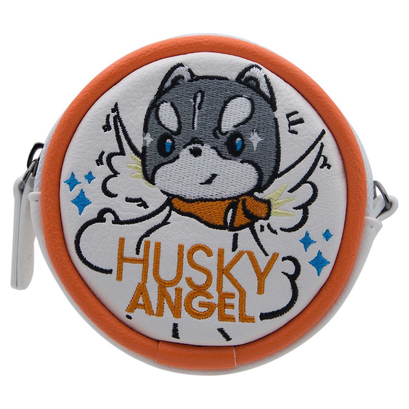哈士奇零钱包 圆型零钱包 Husky X3 设计 生日礼物 - 零钱包 - 人造皮革 白色
