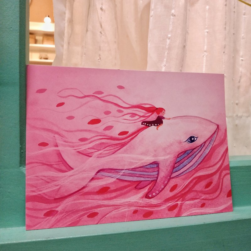 悠游粉红海洋的鱼    明信片 - 卡片/明信片 - 纸 粉红色