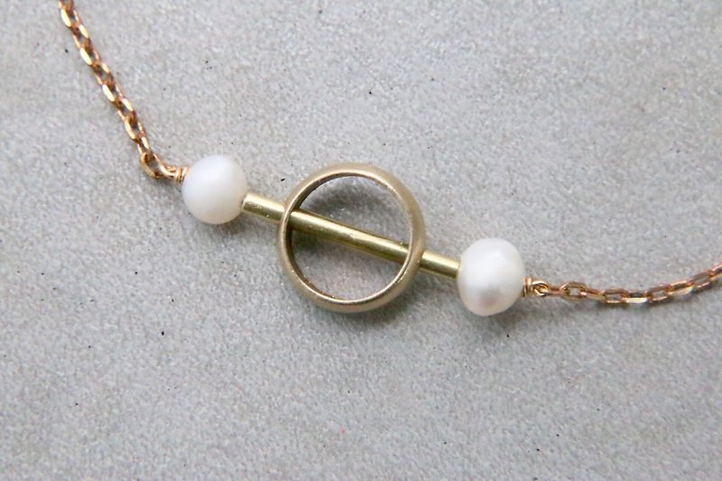 珍珠 黄铜 项链 1082 玩乐 - 项链 - 宝石 金色