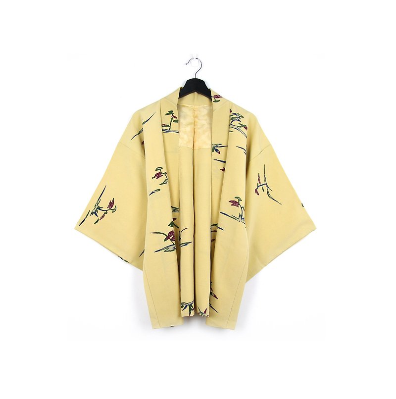 Back to Green-日本带回羽织 粉肤卡其 /vintage kimono - 女装休闲/机能外套 - 丝．绢 