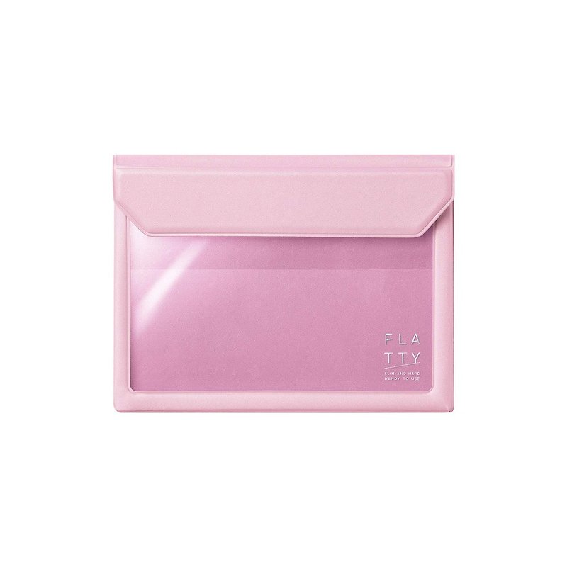 【KING JIM】FLATTY多用途收纳袋 粉红色A6 - 文件夹/资料夹 - 塑料 粉红色