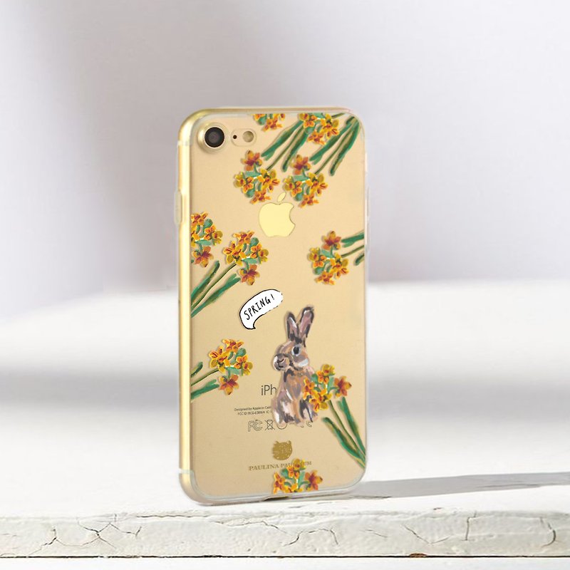 免费刻字 水仙兔子手机壳iPhone XS MAX Android圣诞礼物 - 手机壳/手机套 - 塑料 橘色