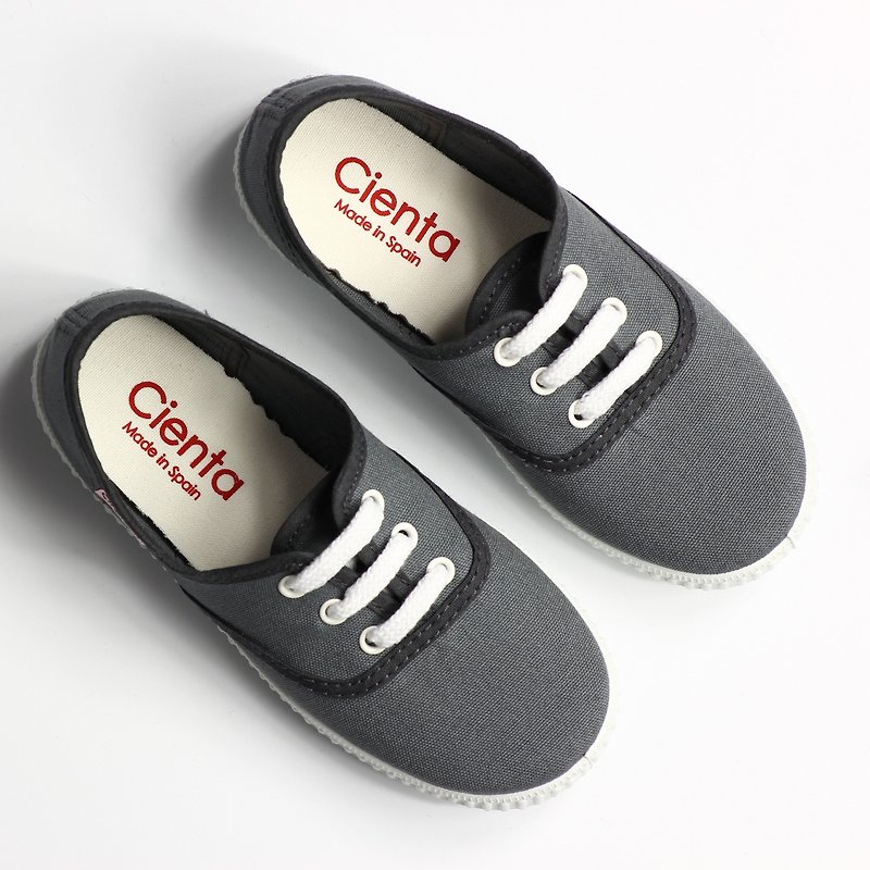 西班牙国民帆布鞋 CIENTA 52000 23灰色 大童、女鞋尺寸 - 女款休闲鞋 - 棉．麻 灰色