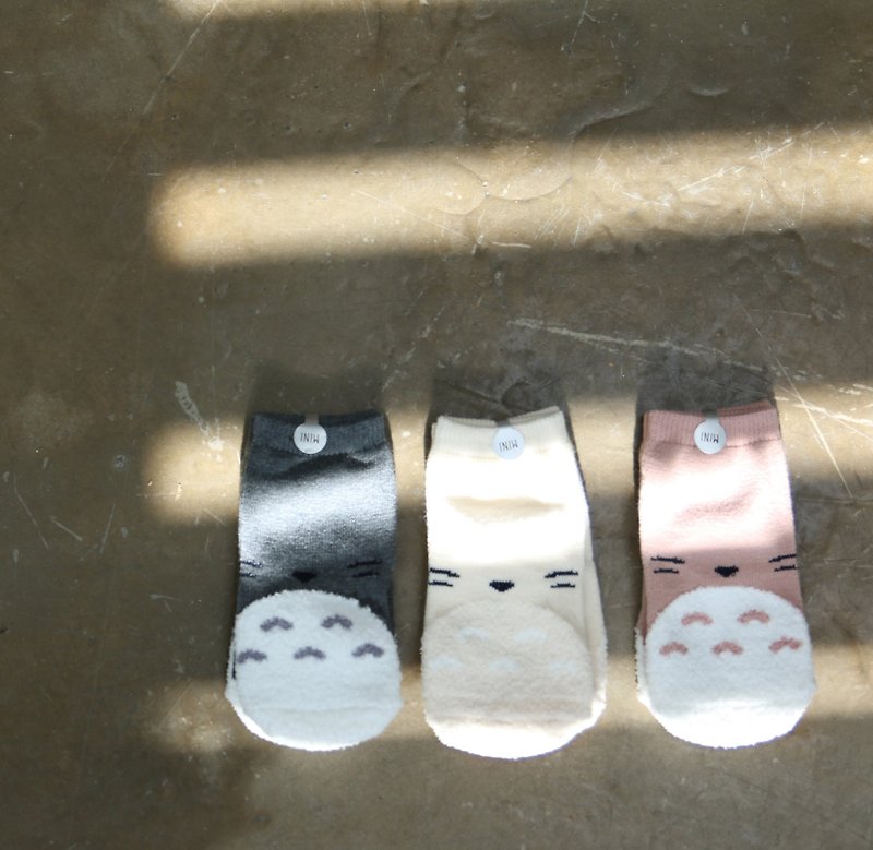 【韩国制】弥之星MiniDressing- (三件组)Totoro儿童弹性止滑短袜 - 袜子 - 棉．麻 