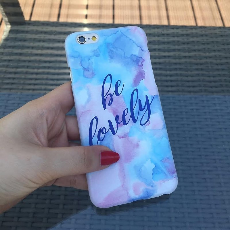 香港原创设计 Be Lovely 蓝色 iPhone, Samsung Case 透明手机壳 - 手机壳/手机套 - 塑料 紫色