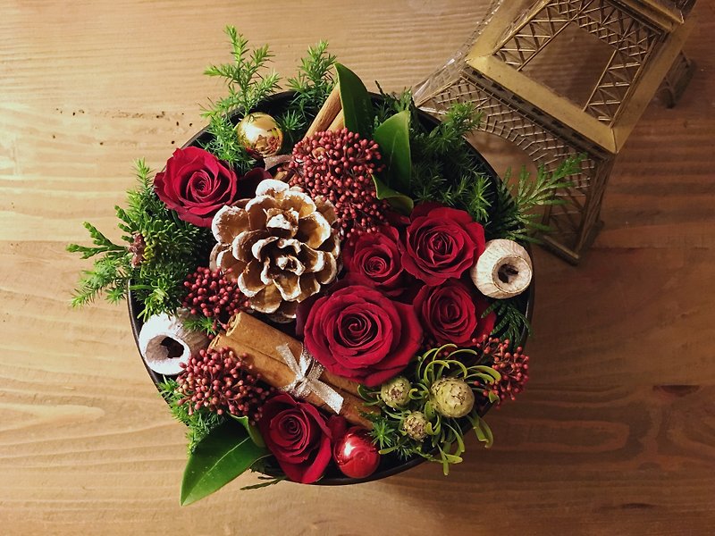 圣诞花艺手作课程-万年红礼赞花盒-含包装/甜点饮料 - 植栽 - 植物．花 