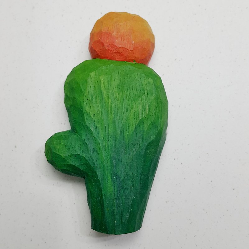 【木刻多肉植物】 造型磁铁 C款 - 冰箱贴/磁贴 - 木头 绿色