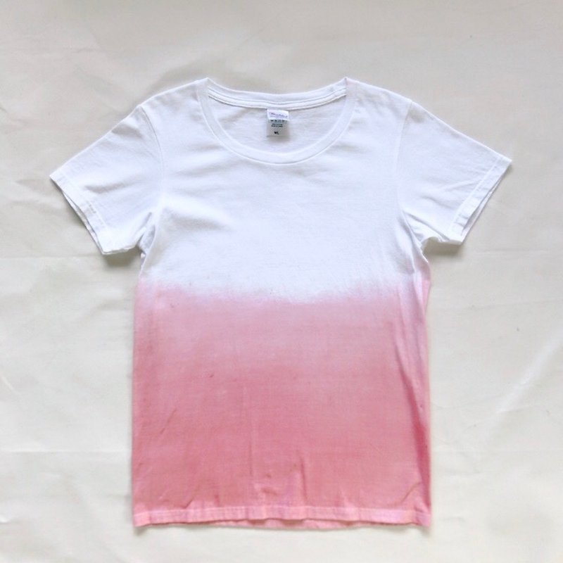 SUNSET TEE Mud dyed 泥染 - 女装 T 恤 - 棉．麻 粉红色