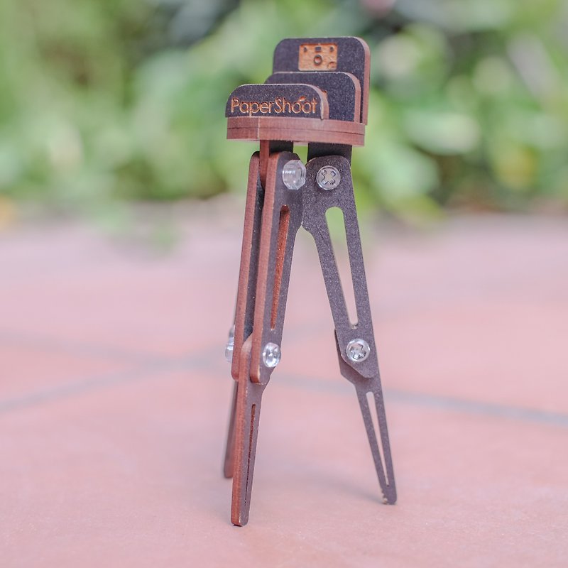 D.I.Y 木质脚架 - 相机,手机,名片三用 交换礼物 台湾制造 - 相机 - 木头 咖啡色