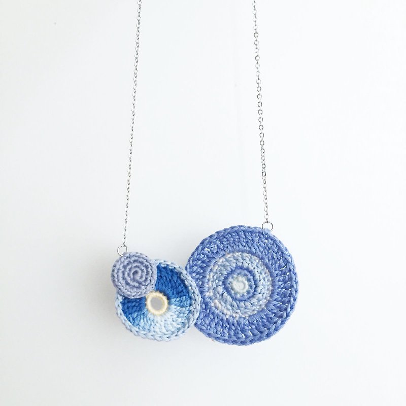 【订制】幸福年轮 蓝蓝天空 项链 Blessed Ring BlueSky Necklace - 项链 - 其他金属 蓝色