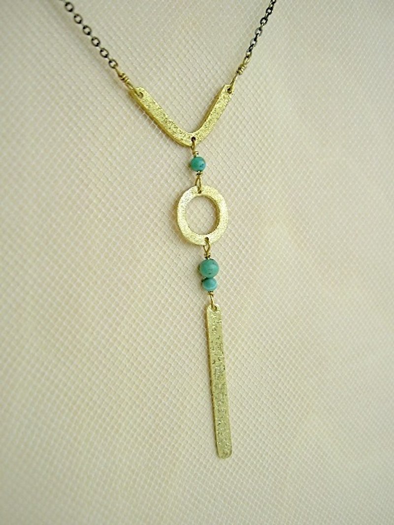 トルコ石のネックレス - 项链 - 其他金属 金色