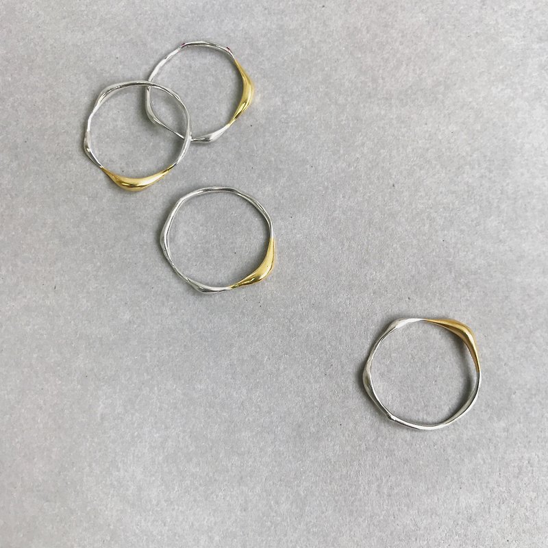 水流戒指 Water flow Ring 925纯银 - 戒指 - 其他金属 银色