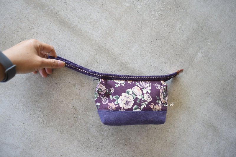 随行小包 存折包 三层包 随手袋 - 零钱包 - 棉．麻 紫色