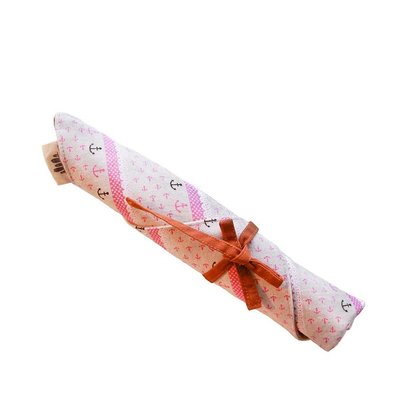 【一角筷套组】- 下锚休息去(粉) - 筷子/筷架 - 棉．麻 粉红色
