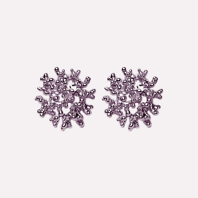 雪花泡泡耳环 / Snowflake Bubble earrings - 耳环/耳夹 - 纯银 银色