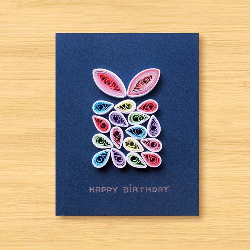 手工卷纸卡片 _ 兔宝宝生日礼盒 B ... 生日卡、感谢卡、感谢卡 - 卡片/明信片 - 纸 蓝色