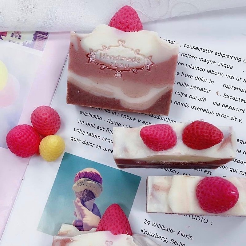 【青手作DIY】草莓甜心蛋糕皂 课程 - 下单前请先私讯预约 - 其他 - 其他材质 