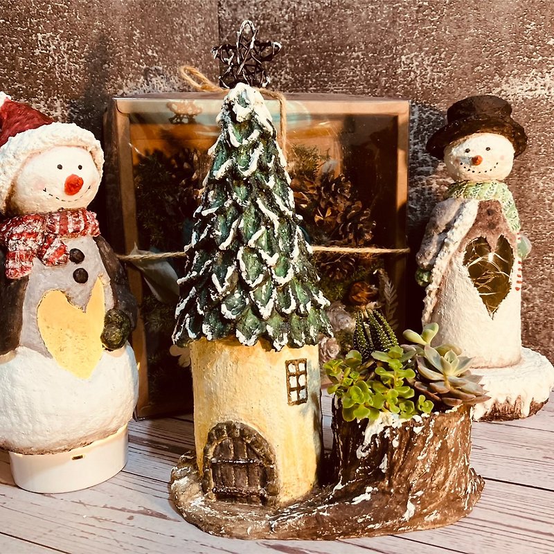 水泥小屋系列|圣诞树屋|圣诞节布置交换礼物首选 - 植栽/盆栽 - 水泥 