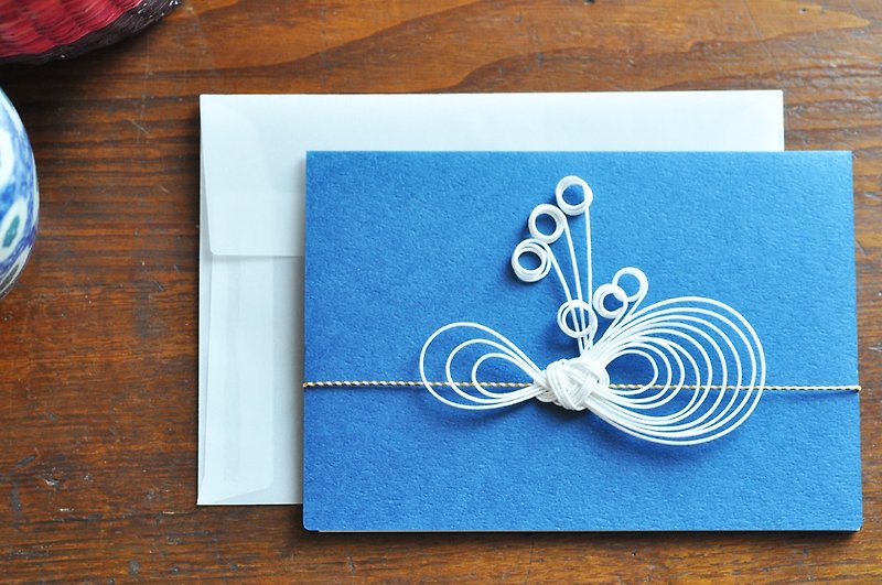 Greeting card　- Ribbon - 3 - 卡片/明信片 - 纸 蓝色