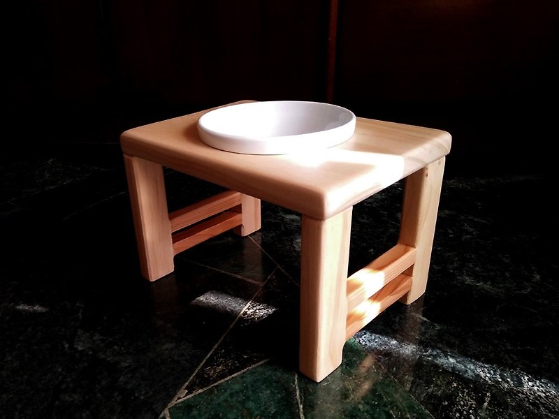 毛小孩餐桌系列--"轻简"   原木 宠物餐桌 碗架 - 碗/碗架 - 木头 咖啡色