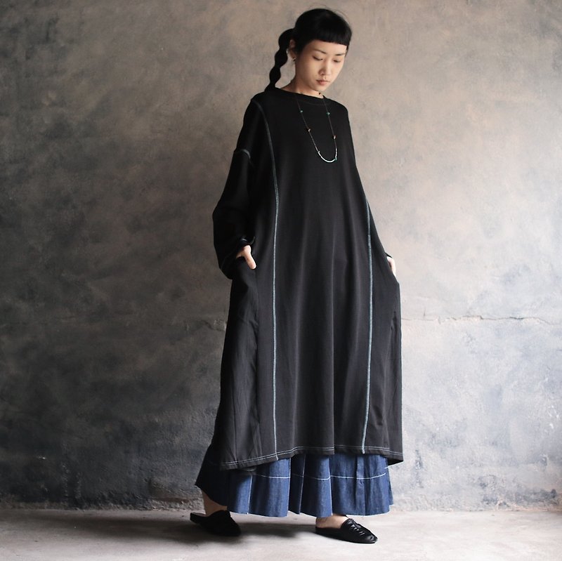 Omake Original / shiki pants - 洋装/连衣裙 - 棉．麻 黑色