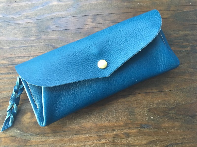 イタリアンレザー　カード8枚長財布 series-envelope　vermeer blue - 皮夹/钱包 - 真皮 蓝色