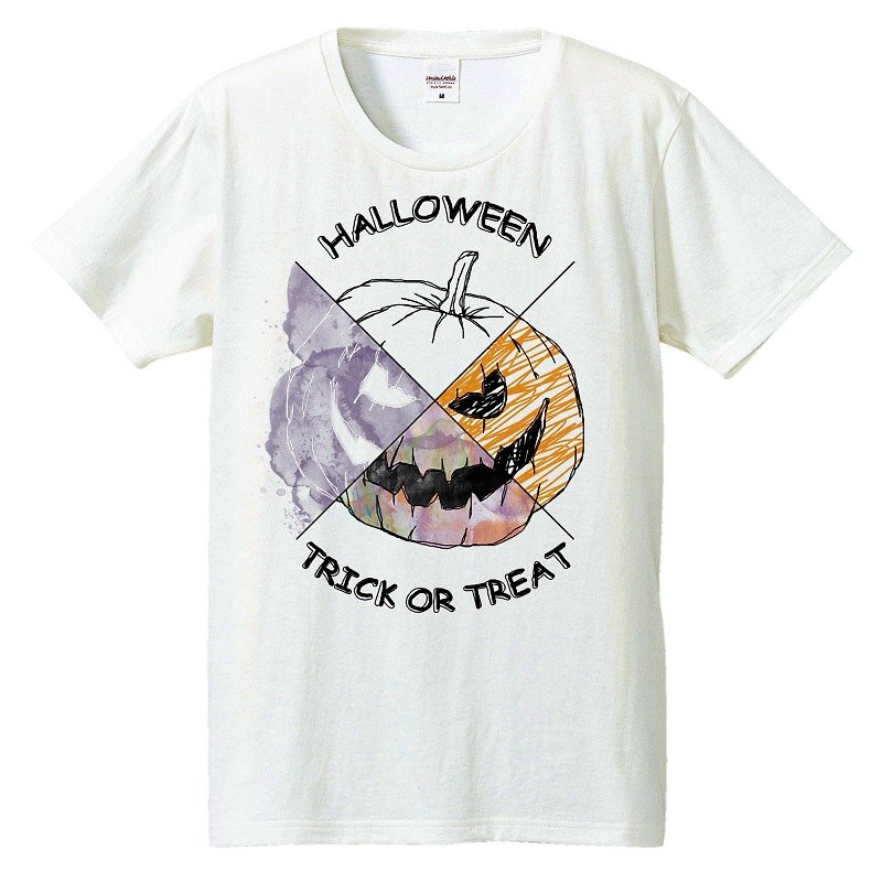 Tシャツ / Halloween pumpkin - 男装上衣/T 恤 - 棉．麻 白色