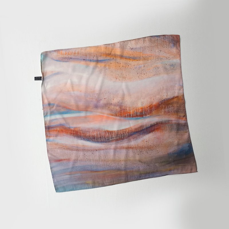橙色云海艺术方帕之二 - 丝巾 - 丝．绢 