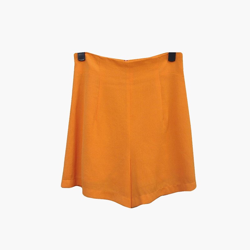 脱臼古着 / 橘色雪纺短裤 no.004 vintage - 女装短裤 - 聚酯纤维 橘色