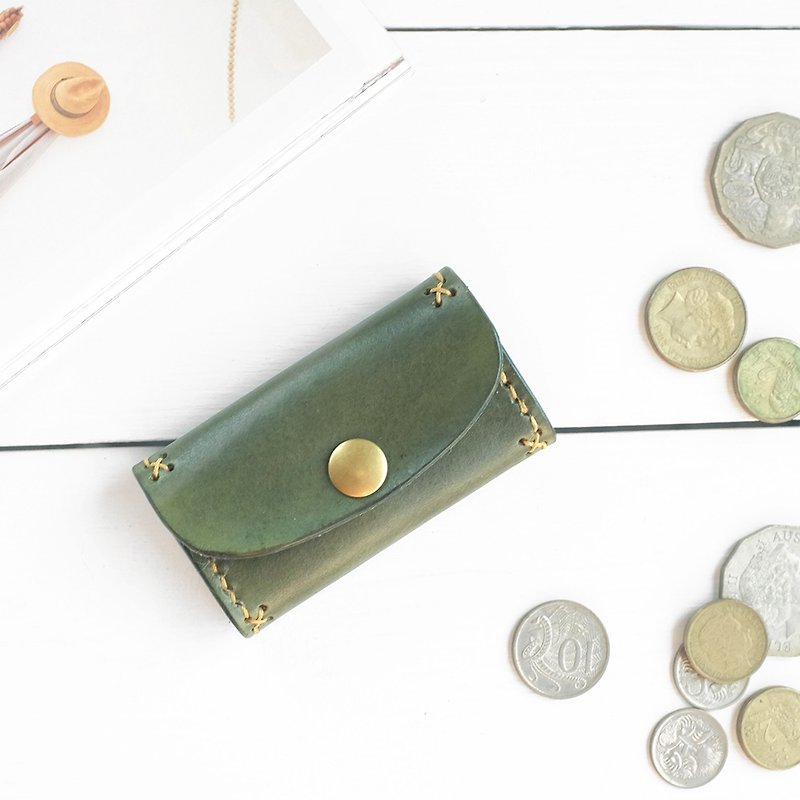 Rustic 零钱包∣晨树绿手染植鞣牛皮革∣多色 - 零钱包 - 真皮 绿色