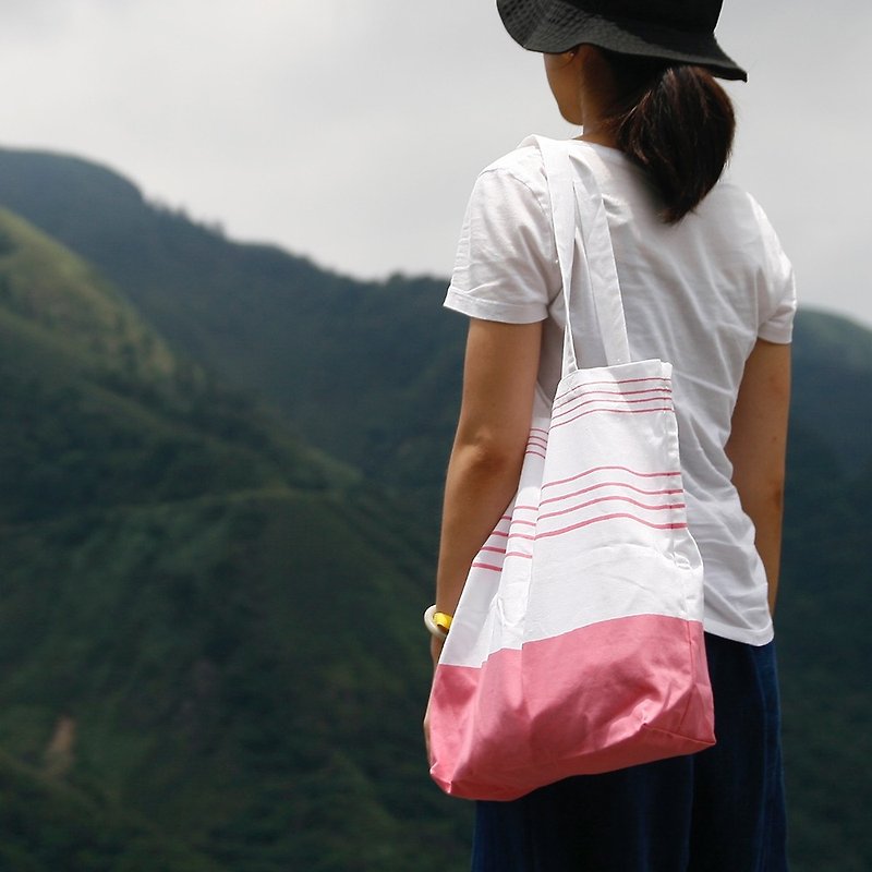 蘑菇MOGU/棉布袋/环保袋/明明 - 侧背包/斜挎包 - 棉．麻 粉红色