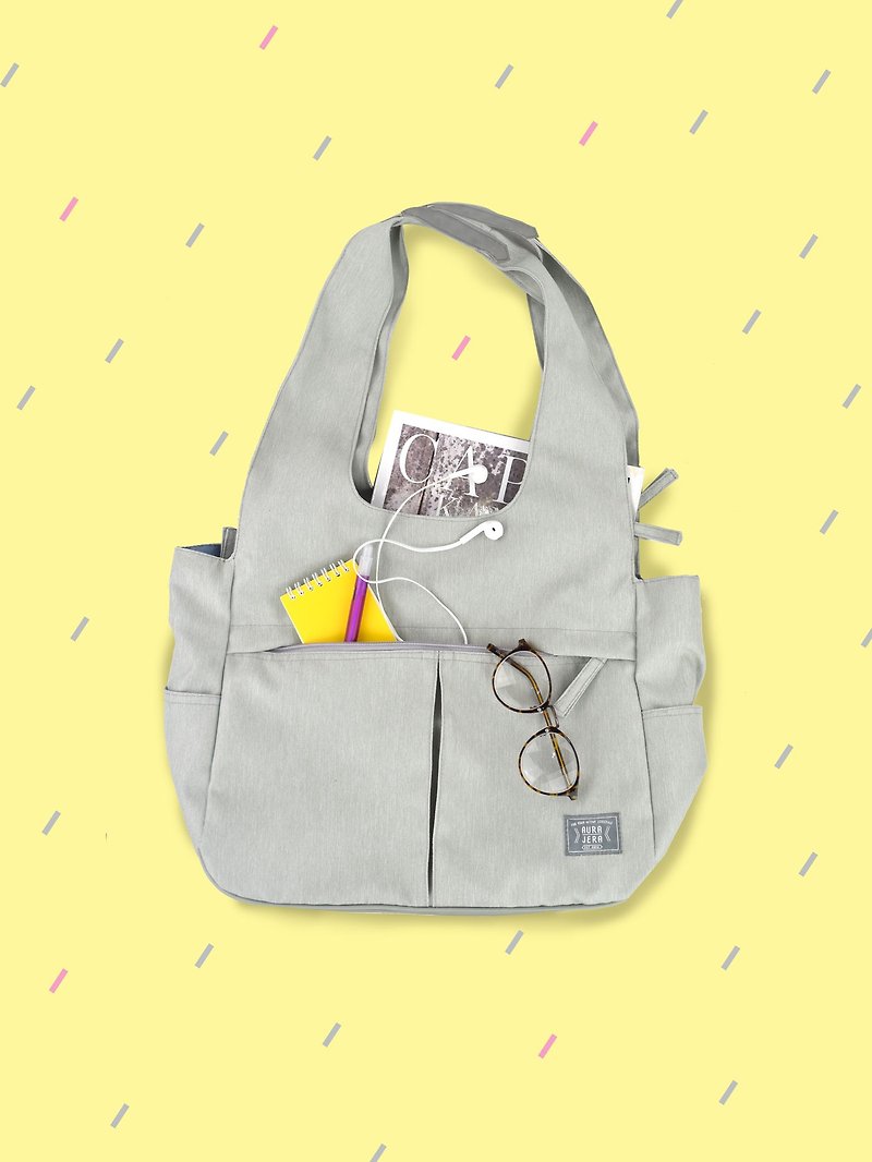gray shoulder bag/tote bag - 侧背包/斜挎包 - 聚酯纤维 灰色