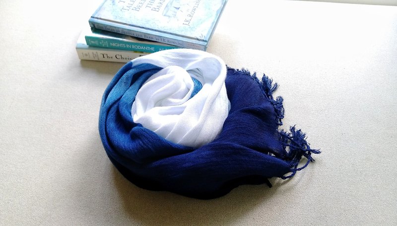 蓝染山风围巾 - 围巾/披肩 - 棉．麻 