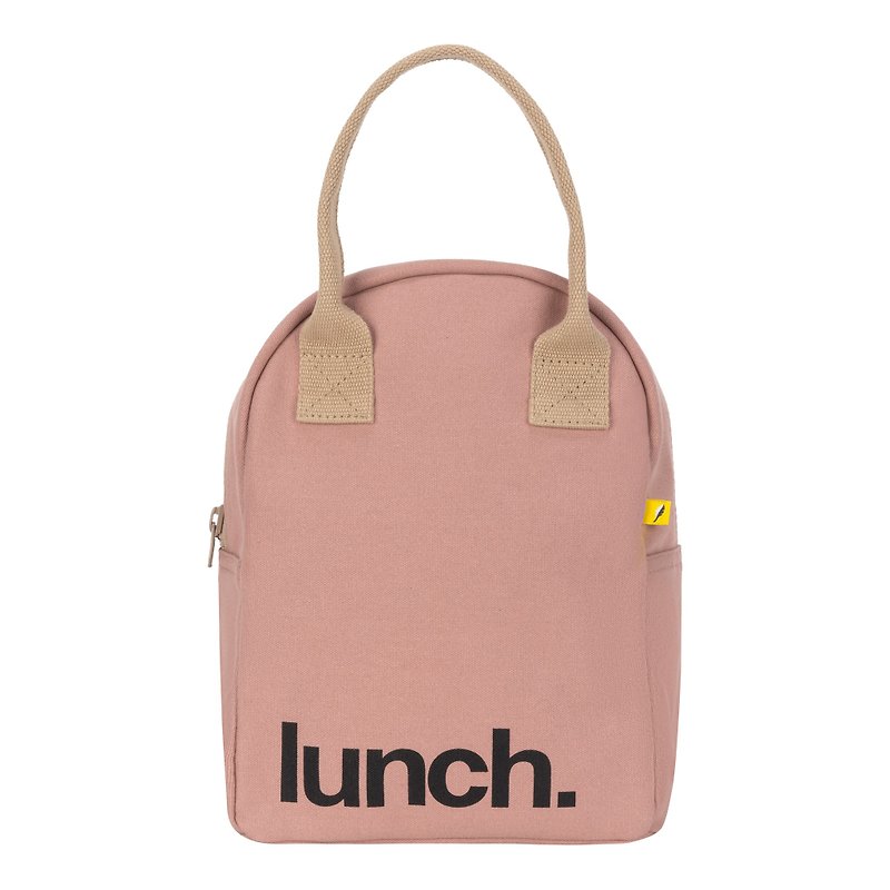 加拿大Fluf有机棉 午餐拉链随手袋-奶油粉 - 手提包/手提袋 - 棉．麻 粉红色
