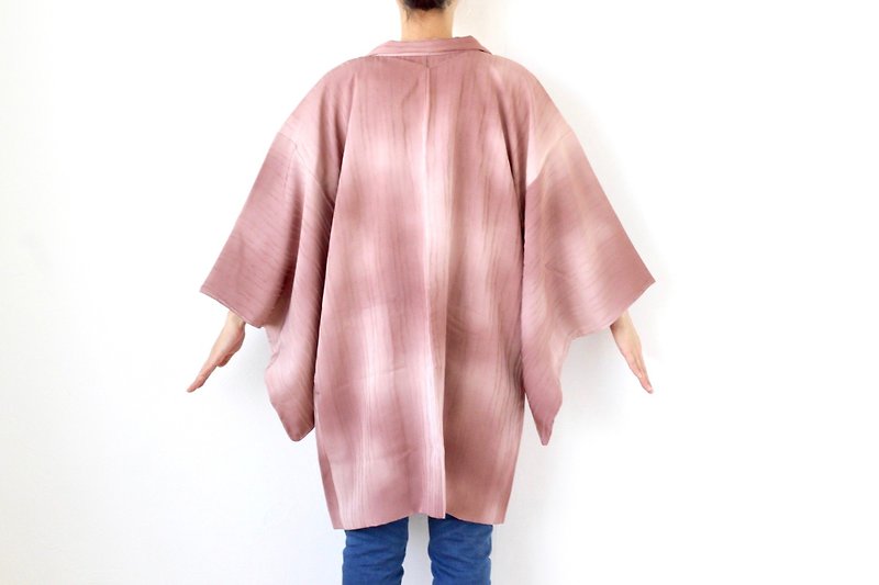 Japanese silk kimono, EXCELLENT VINTAGE, kimono jacket /3825 - 女装休闲/机能外套 - 丝．绢 粉红色