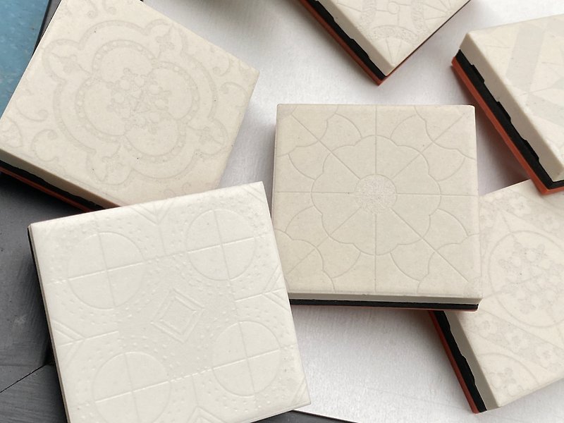 | 复古花砖系列 | 瓷砖印章/共8款 - 印章/印台 - 橡胶 白色