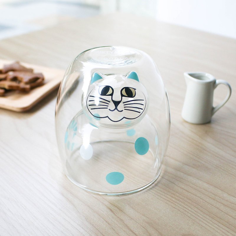【5%营收支持性别平权】Lisa Larson X 好玻 | 斑点猫咪双层玻璃 - 杯子 - 玻璃 透明