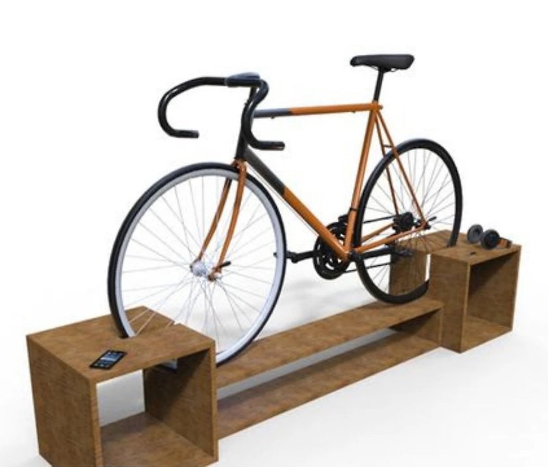Wooden Bike TV cabinet / Bicycle Rack Shelf / Vertical Bike Stand / Furniture St - 电视柜 - 木头 白色