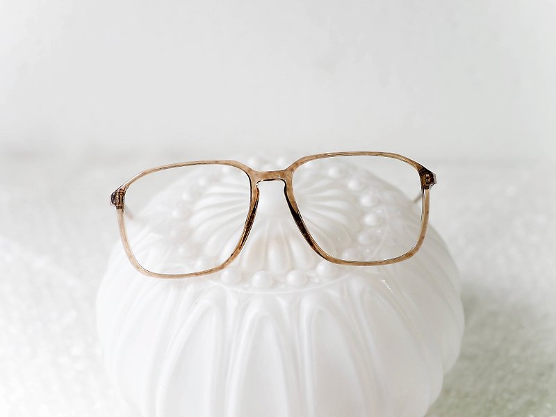 rodenstock 透明果冻茶褐青春手札 特殊方型胶框眼镜 德国glasses - 眼镜/眼镜框 - 塑料 卡其色