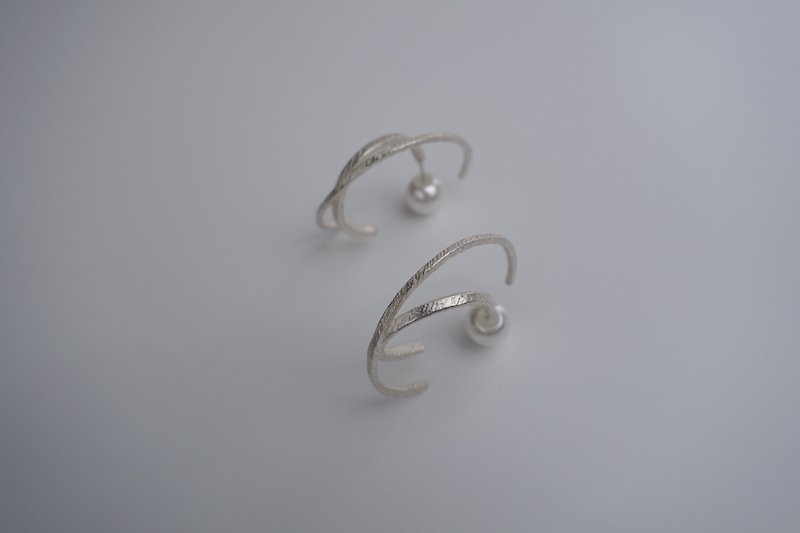I-Shan13 星环耳环(下耳针) - 耳环/耳夹 - 纯银 银色