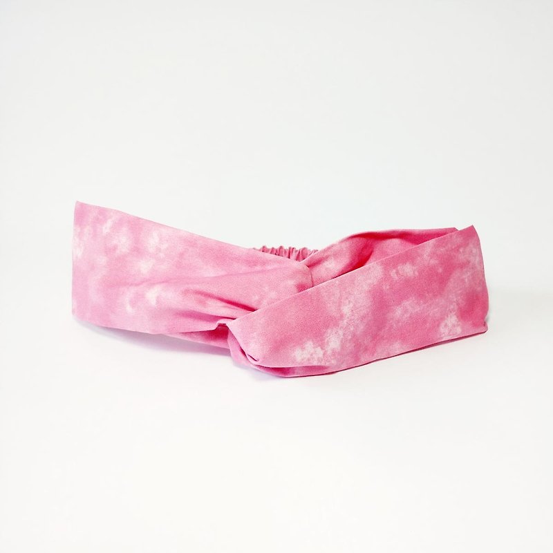 【仿渲染-粉】手工交叉款发带 发带 百搭款 - 发饰 - 棉．麻 粉红色