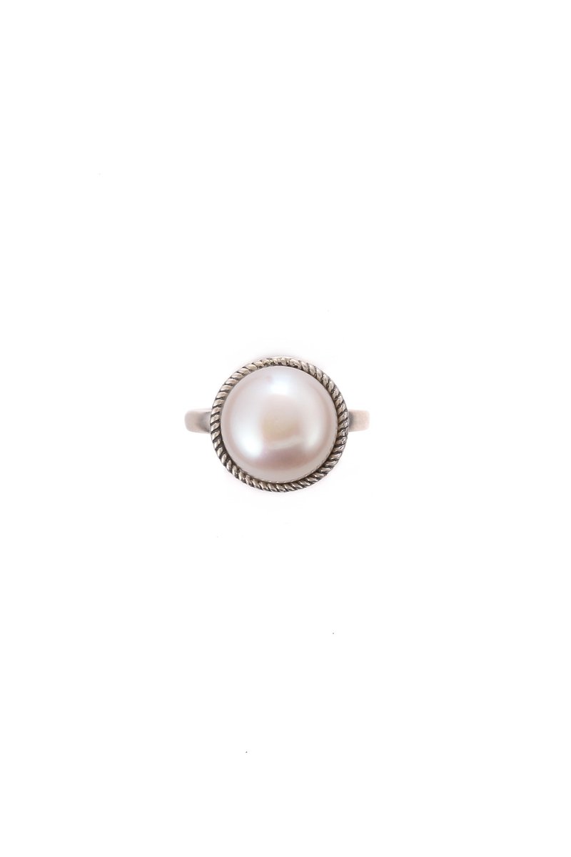 【母亲节礼物】【满额优惠】-巴洛克珍珠S925纯银开口均码戒指 - 戒指 - 珍珠 白色