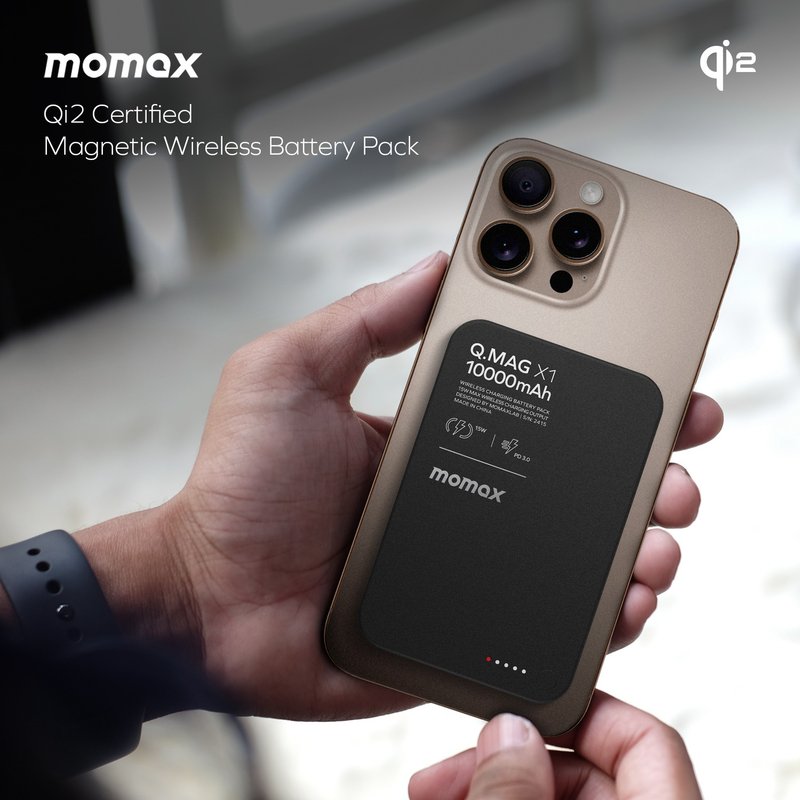 Momax Q.Mag X1 Qi2 Gen 2 超薄磁吸流动电源 10000mAh IP136Q2 - 充电宝/传输线 - 其他金属 黑色